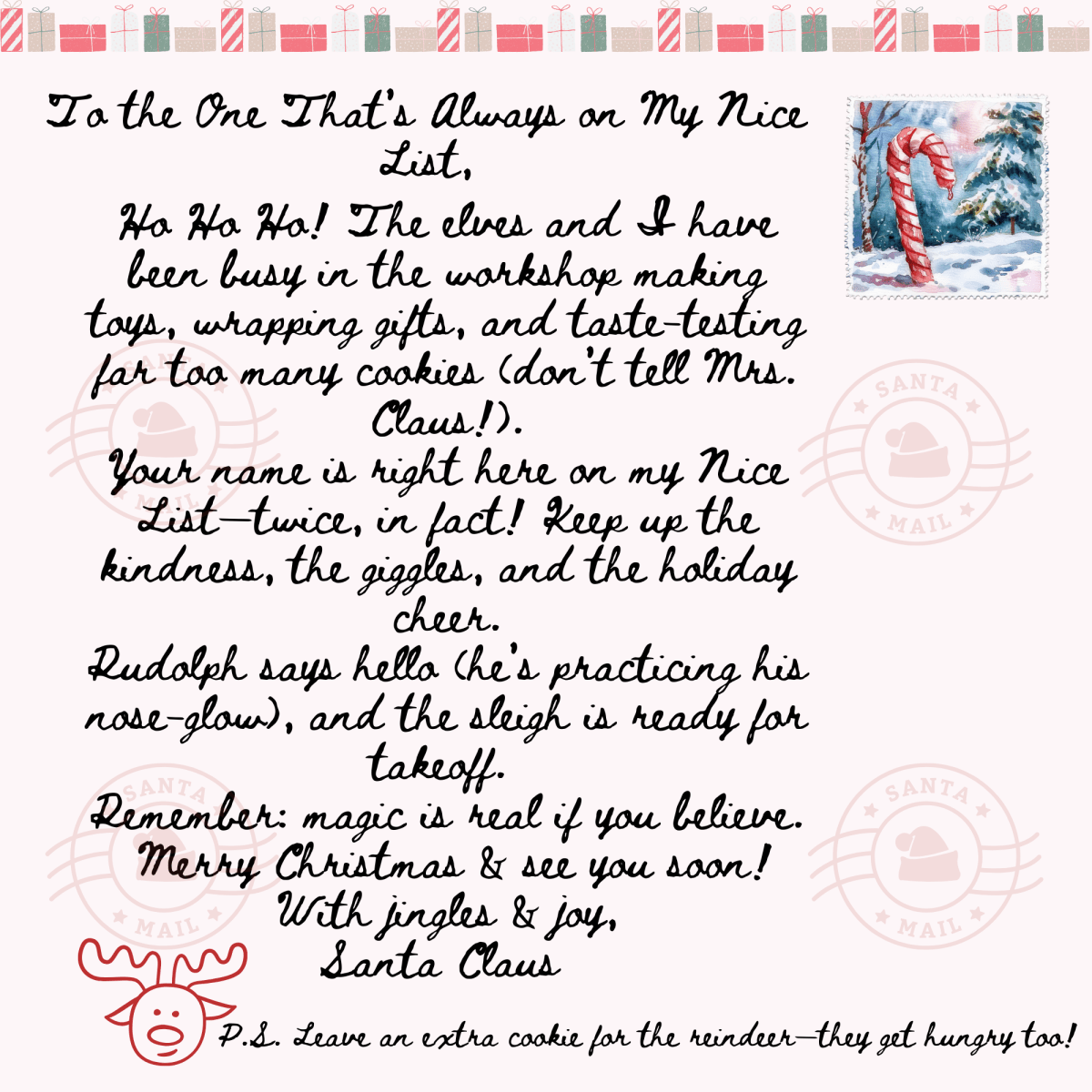 Christmas Letter from Santa – Handwritten Note Wrapping Paper
