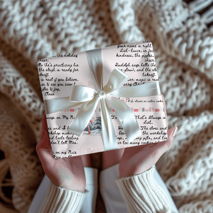 Christmas Letter from Santa – Handwritten Note Wrapping Paper