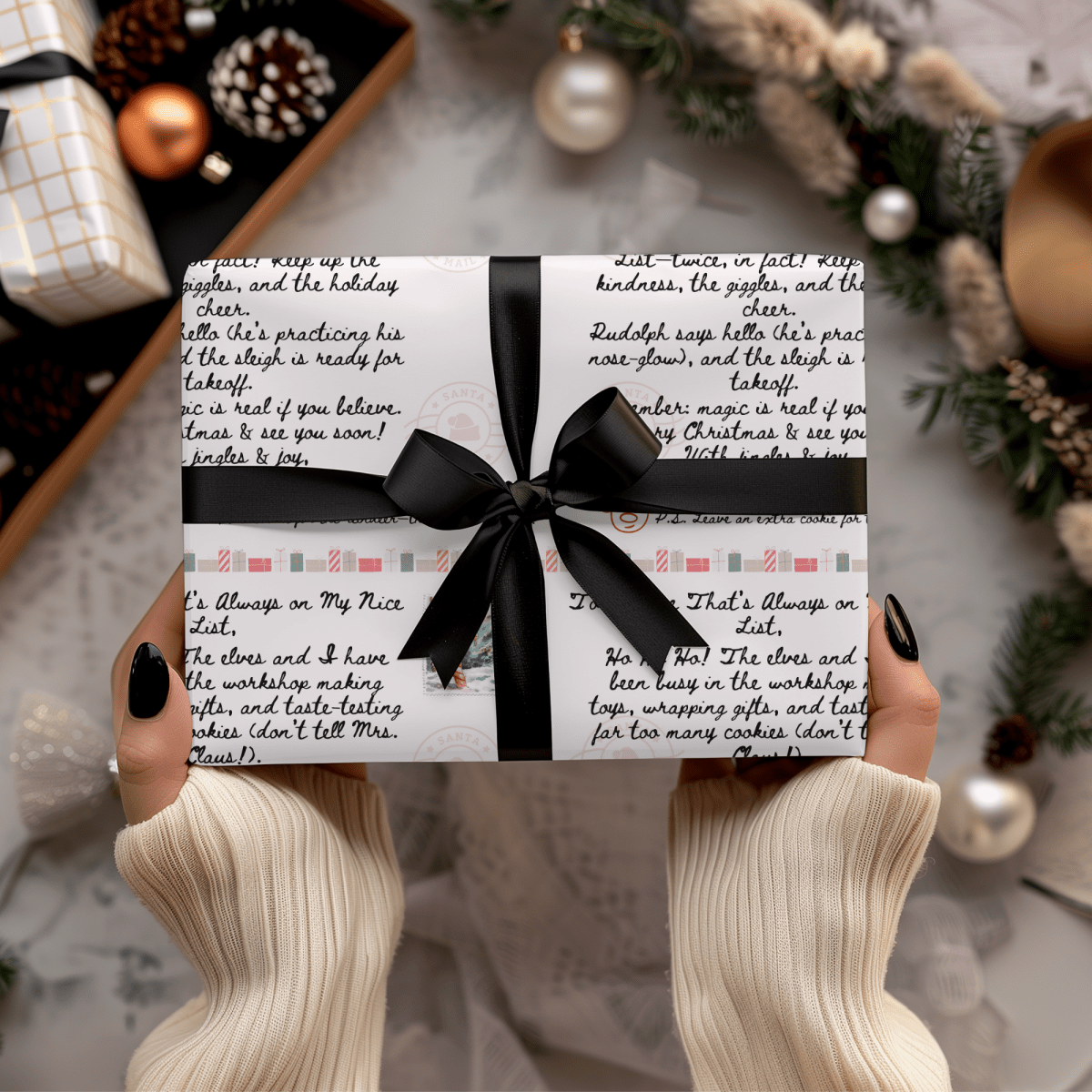 Christmas Letter from Santa – Handwritten Note Wrapping Paper