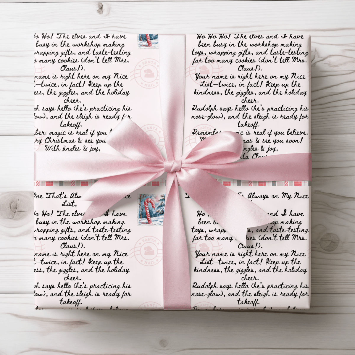 Christmas Letter from Santa – Handwritten Note Wrapping Paper