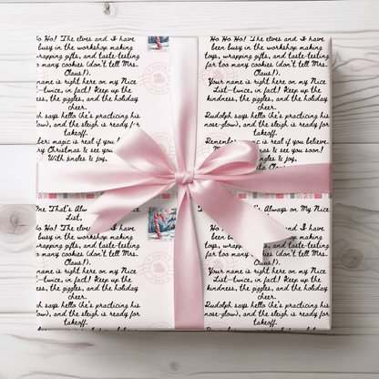 Christmas Letter from Santa – Handwritten Note Wrapping Paper