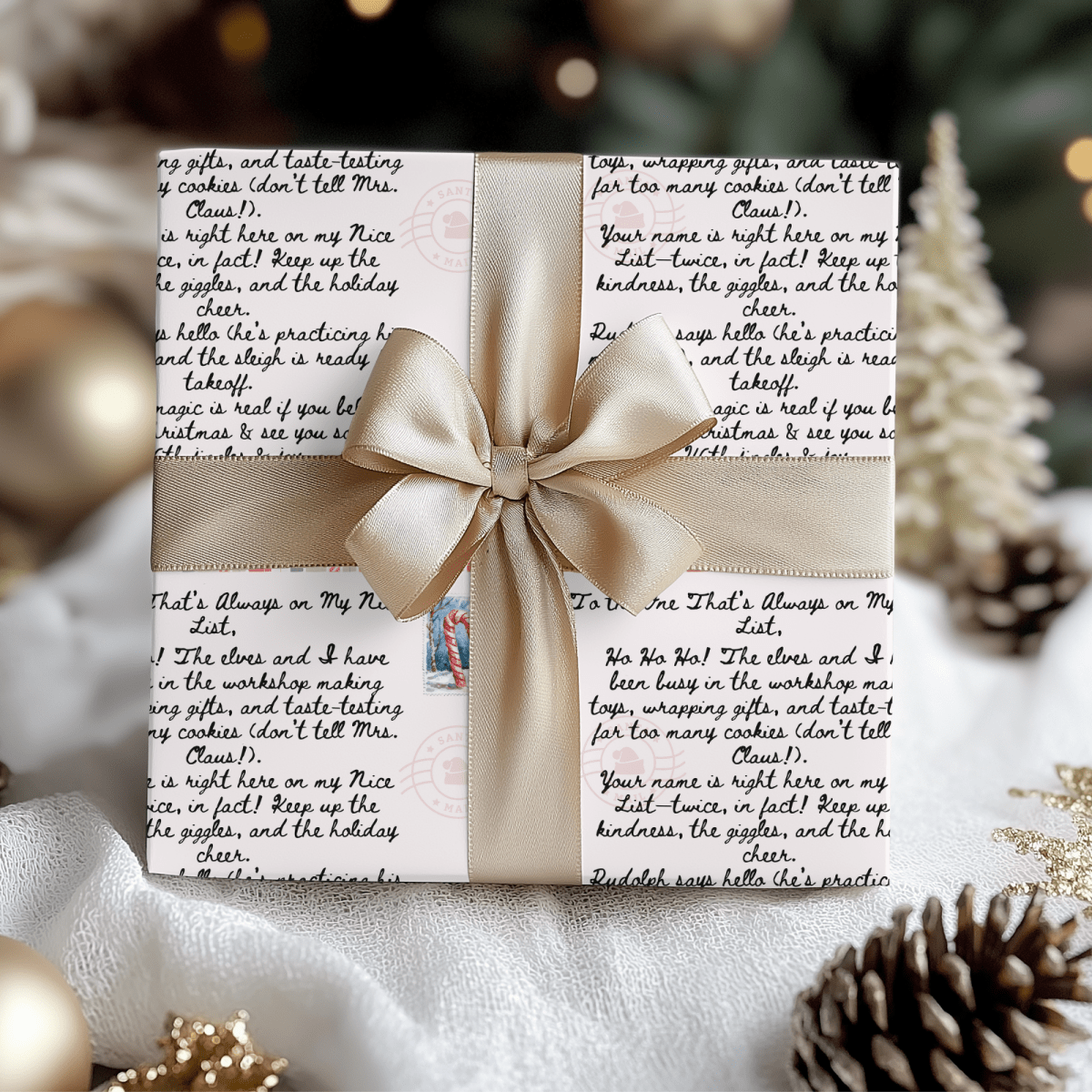 Christmas Letter from Santa – Handwritten Note Wrapping Paper