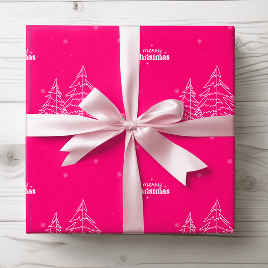 Merry & Bright in Hot Pink – Christmas Wrapping Paper