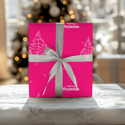 Merry & Bright in Hot Pink – Christmas Wrapping Paper