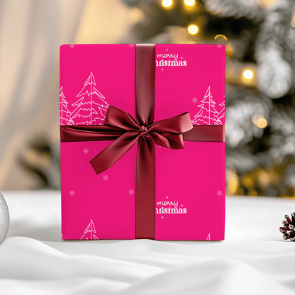 Merry & Bright in Hot Pink – Christmas Wrapping Paper