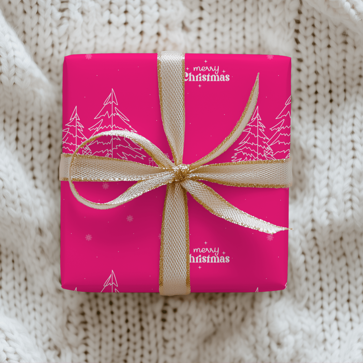 Merry & Bright in Hot Pink – Christmas Wrapping Paper