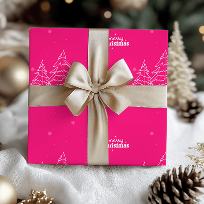 Merry & Bright in Hot Pink – Christmas Wrapping Paper