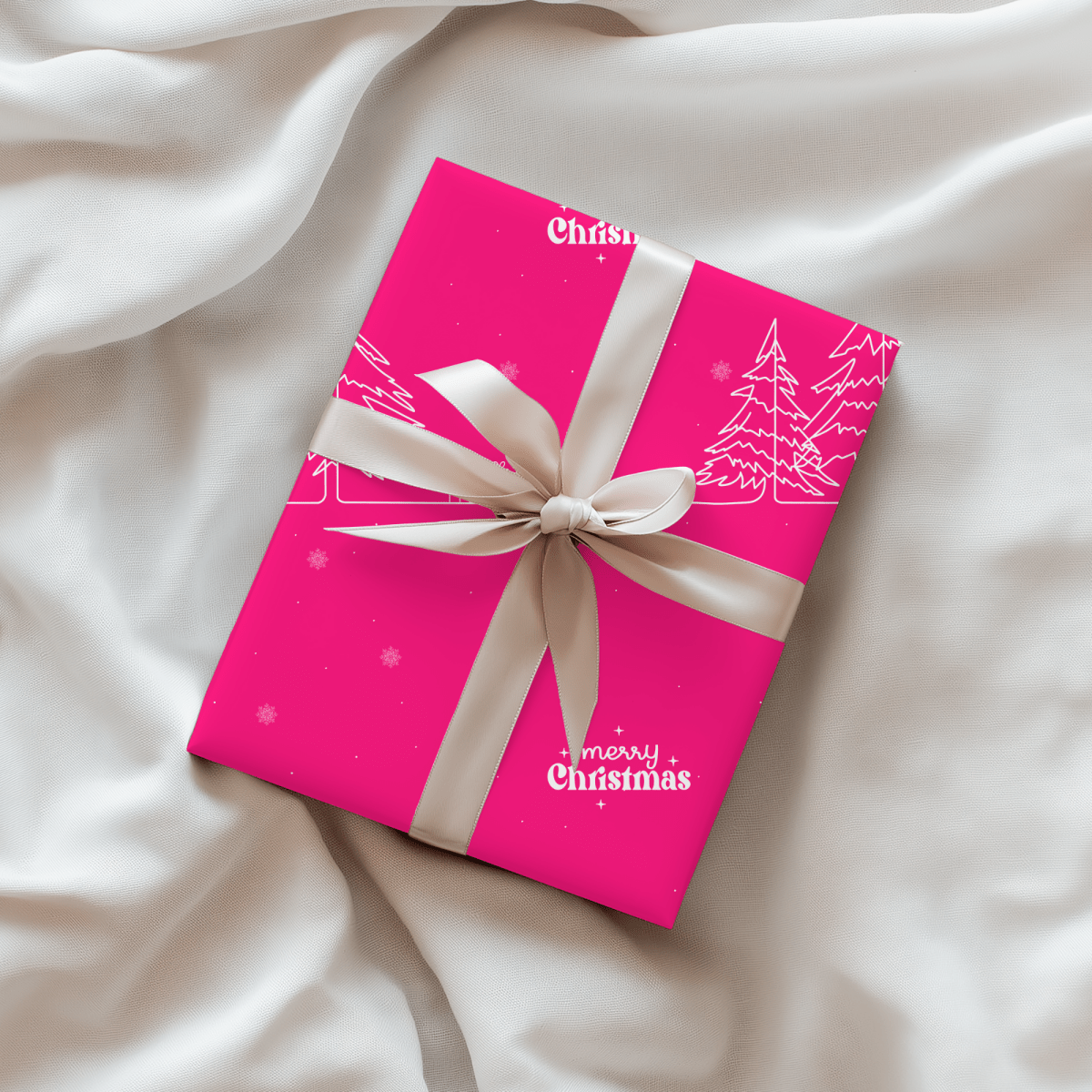 Merry & Bright in Hot Pink – Christmas Wrapping Paper