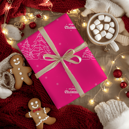 Merry & Bright in Hot Pink – Christmas Wrapping Paper