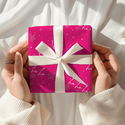 Hot Pink Christmas – Ho Ho Ho Wrapping Paper