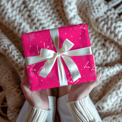 Hot Pink Christmas – Ho Ho Ho Wrapping Paper