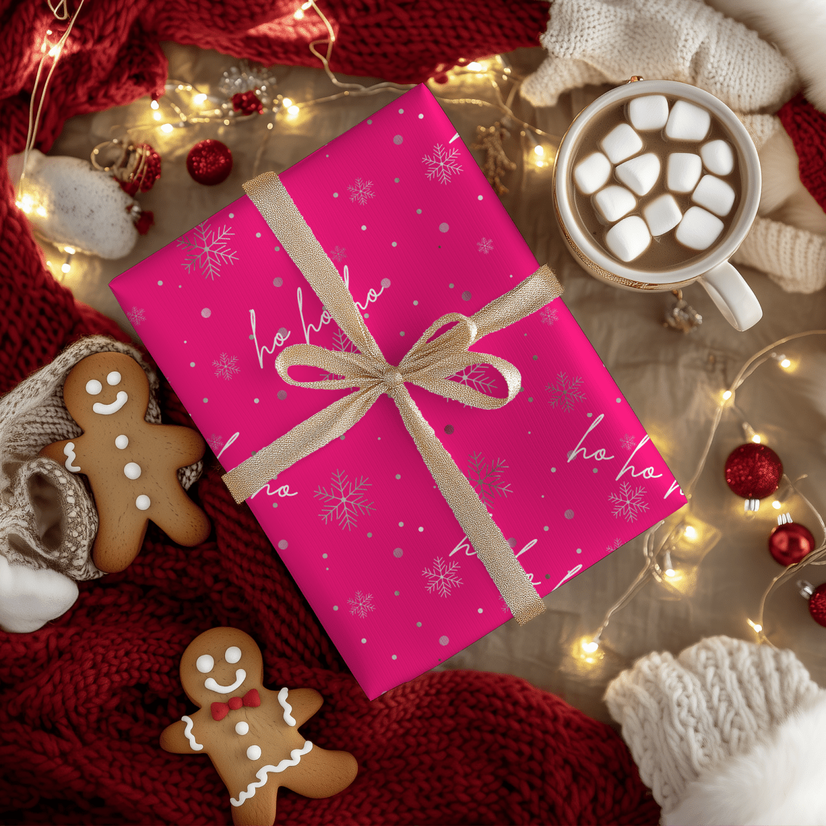 Hot Pink Christmas – Ho Ho Ho Wrapping Paper