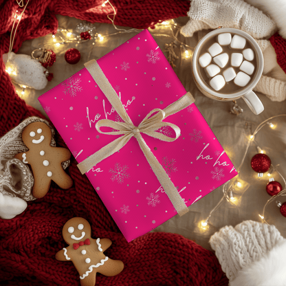 Hot Pink Christmas – Ho Ho Ho Wrapping Paper