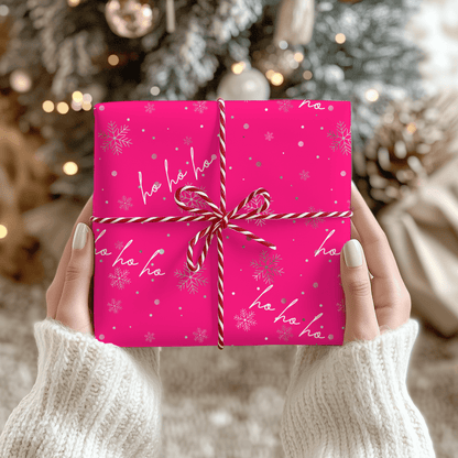 Hot Pink Christmas – Ho Ho Ho Wrapping Paper