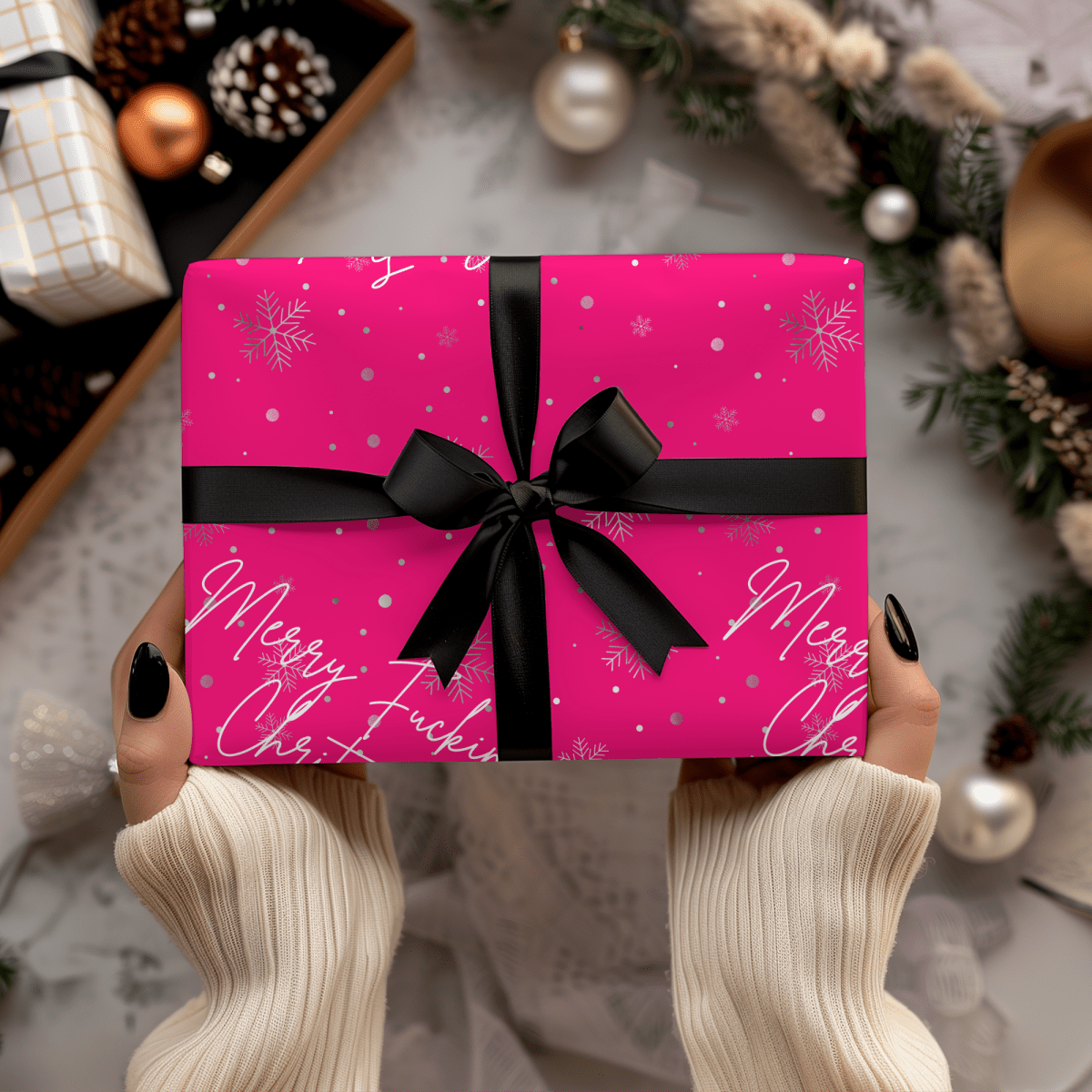 Merry Fucking Christmas – Hot Pink Holiday Wrapping Paper