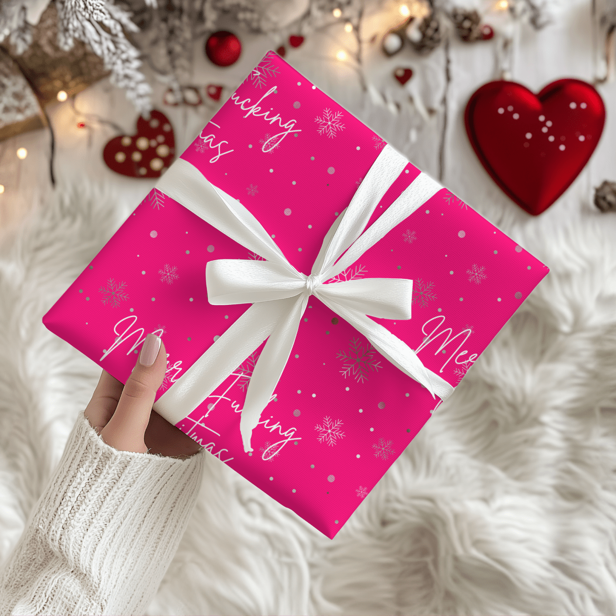 Merry Fucking Christmas – Hot Pink Holiday Wrapping Paper