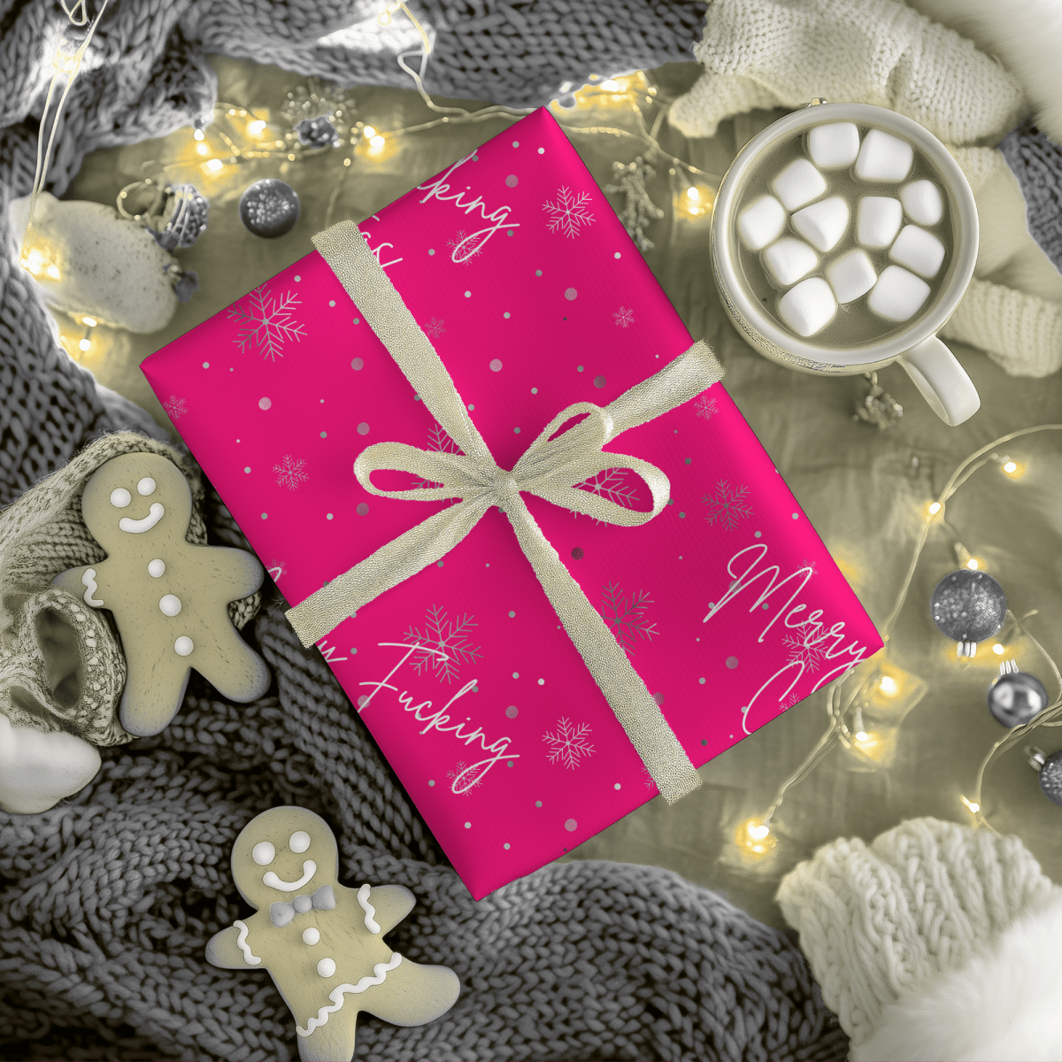 Merry Fucking Christmas – Hot Pink Holiday Wrapping Paper