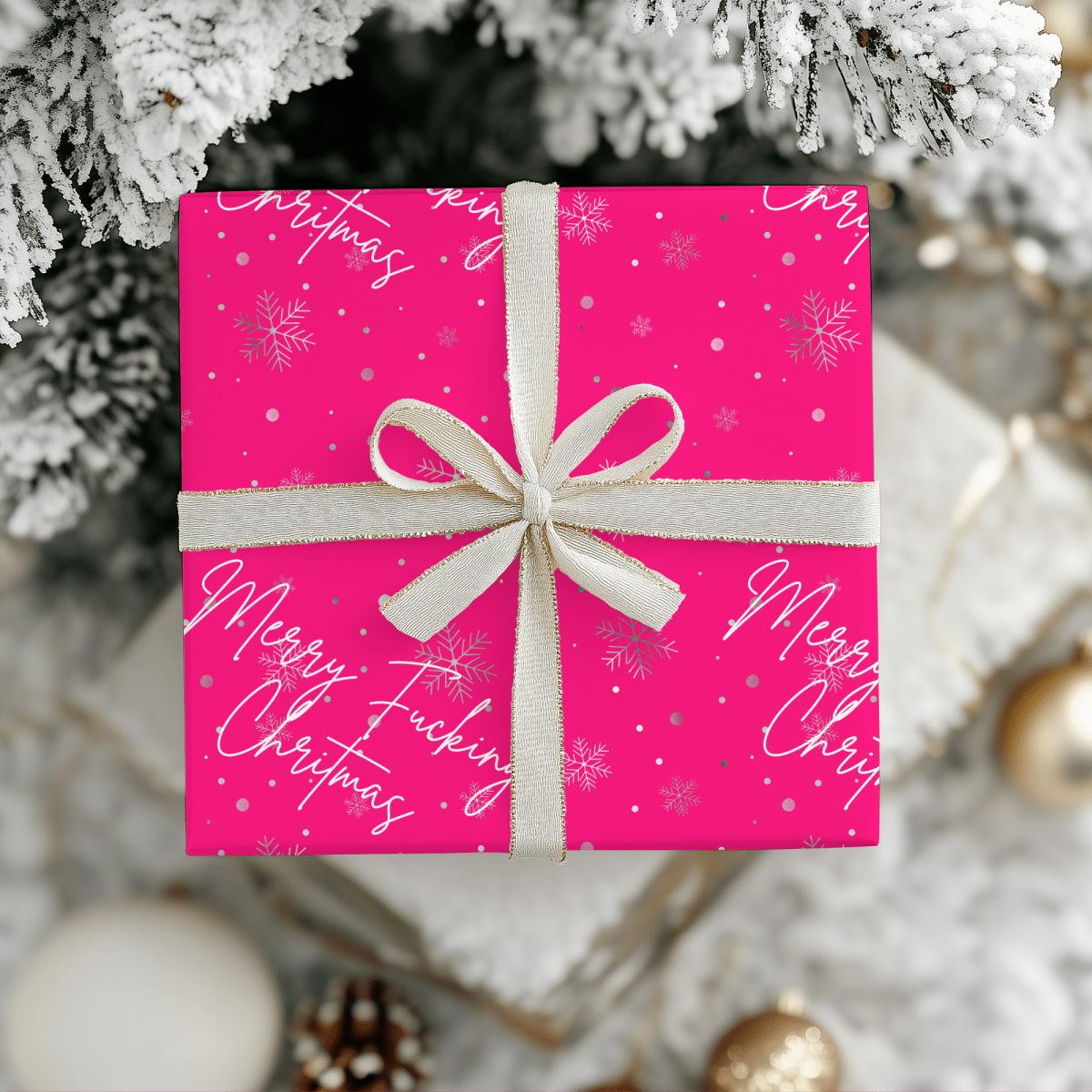 Merry Fucking Christmas – Hot Pink Holiday Wrapping Paper