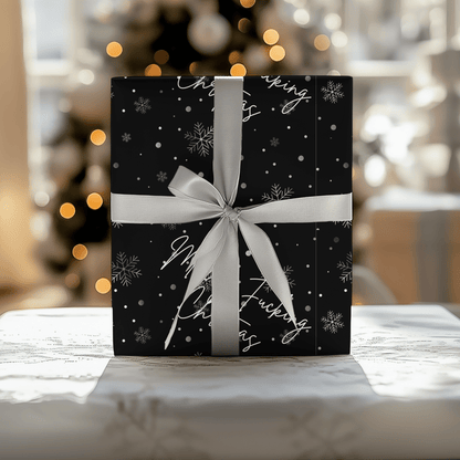 Merry Fucking Christmas – Cheeky Snowflake Wrapping Paper
