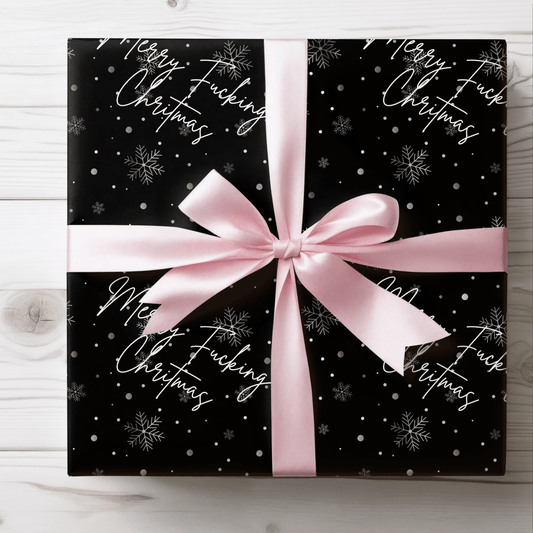 Merry Fucking Christmas – Cheeky Snowflake Wrapping Paper