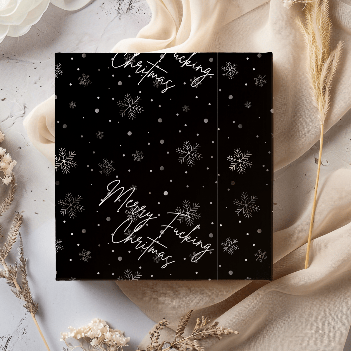 Merry Fucking Christmas – Cheeky Snowflake Wrapping Paper