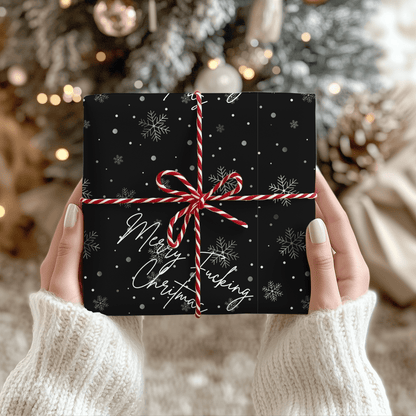 Merry Fucking Christmas – Cheeky Snowflake Wrapping Paper