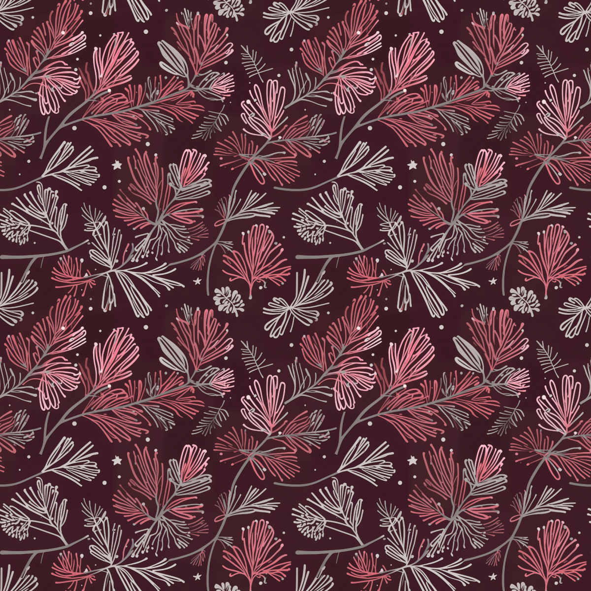 Blush & Boughs – Pink Pine Holiday Wrapping Paper