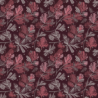 Blush & Boughs – Pink Pine Holiday Wrapping Paper
