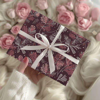 Blush & Boughs – Pink Pine Holiday Wrapping Paper
