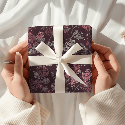 Blush & Boughs – Pink Pine Holiday Wrapping Paper