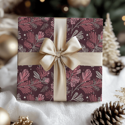 Blush & Boughs – Pink Pine Holiday Wrapping Paper