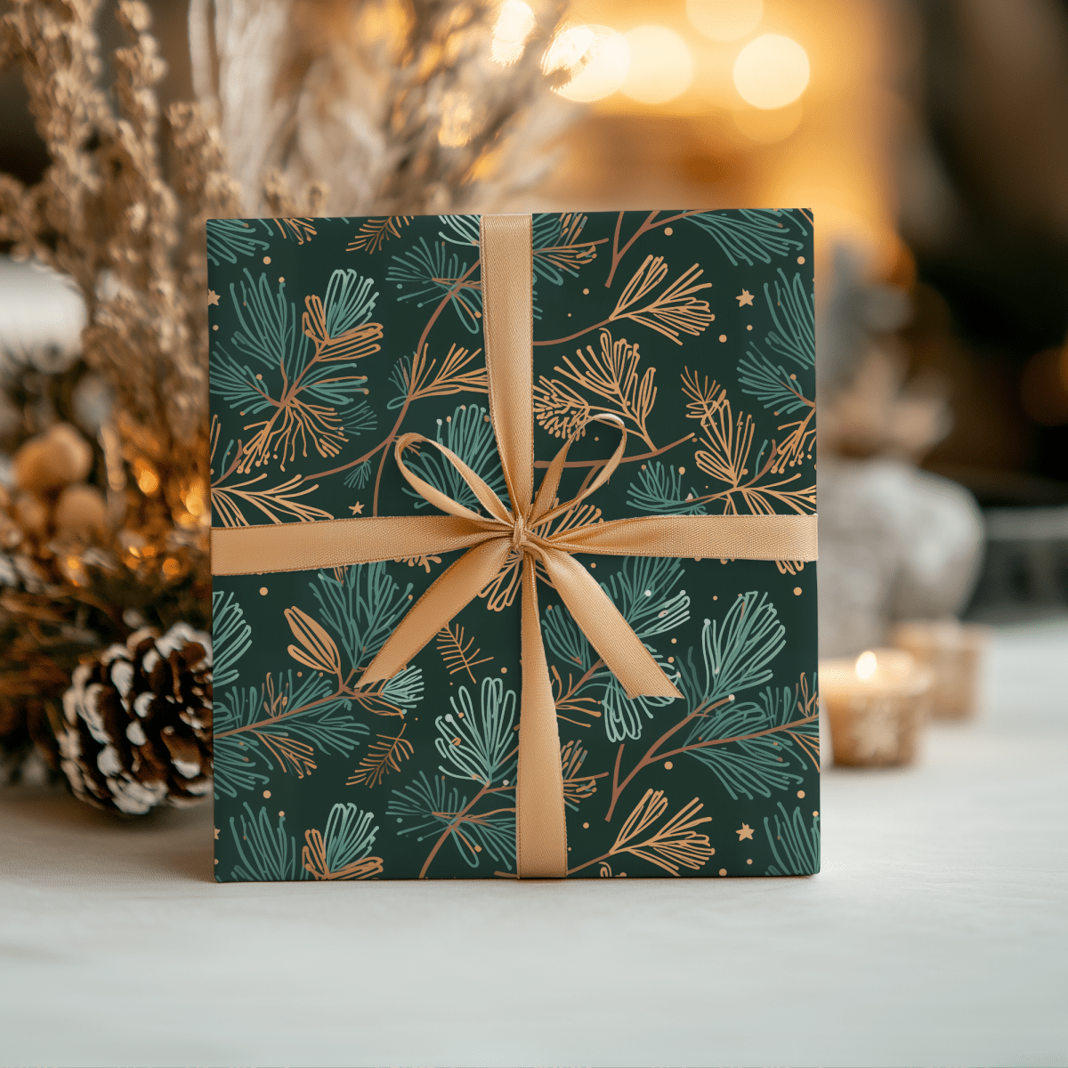 Evergreen Whimsy – Forest Pine Holiday Wrapping Paper