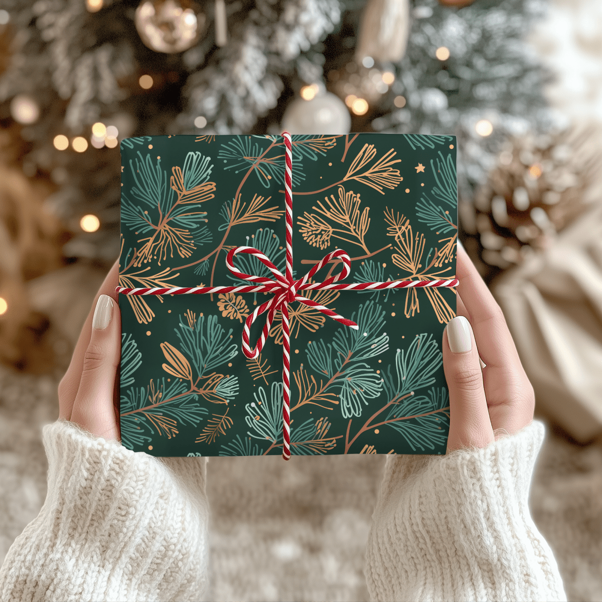 Evergreen Whimsy – Forest Pine Holiday Wrapping Paper