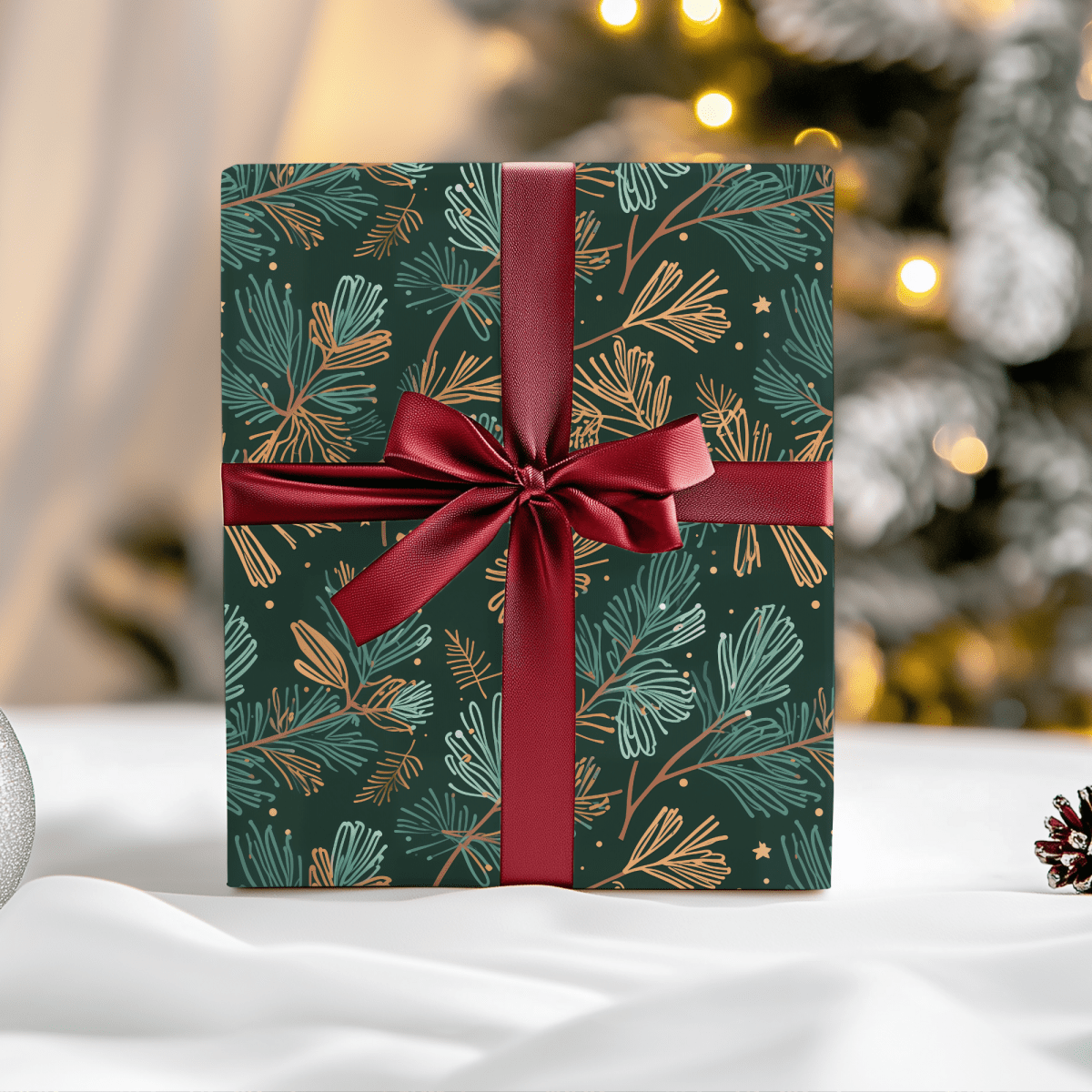 Evergreen Whimsy – Forest Pine Holiday Wrapping Paper