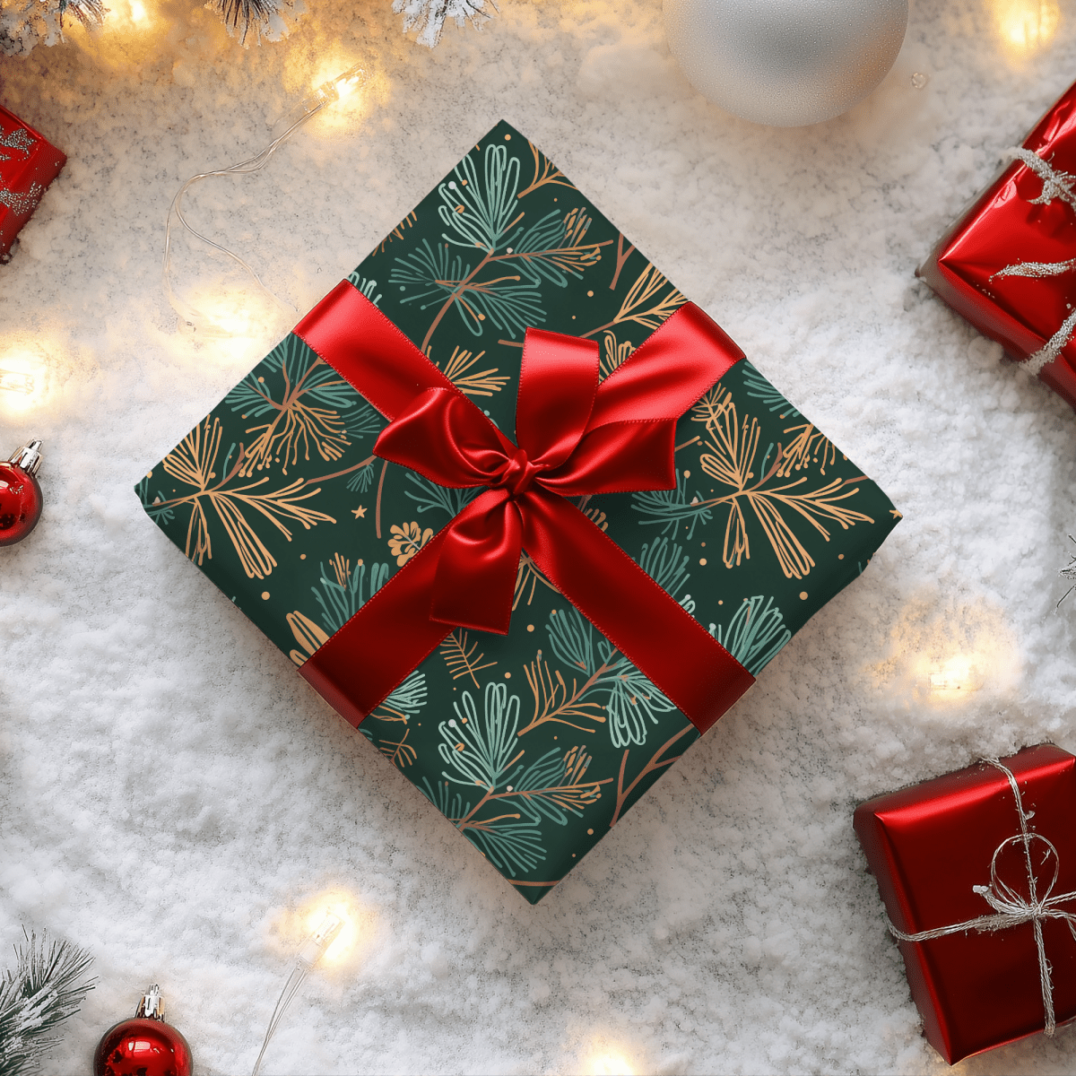Evergreen Whimsy – Forest Pine Holiday Wrapping Paper