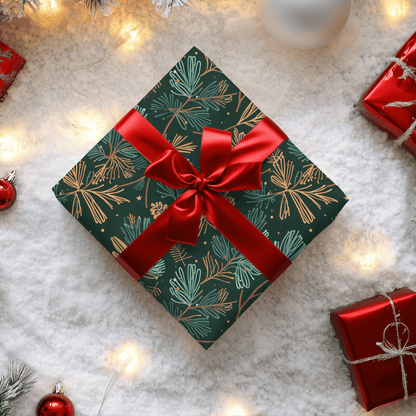 Evergreen Whimsy – Forest Pine Holiday Wrapping Paper