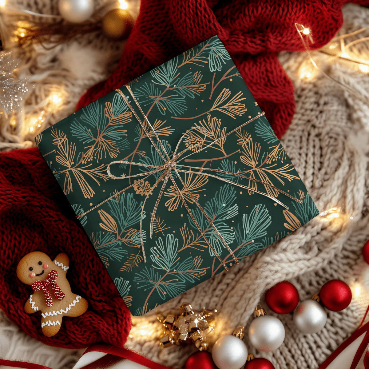 Evergreen Whimsy – Forest Pine Holiday Wrapping Paper