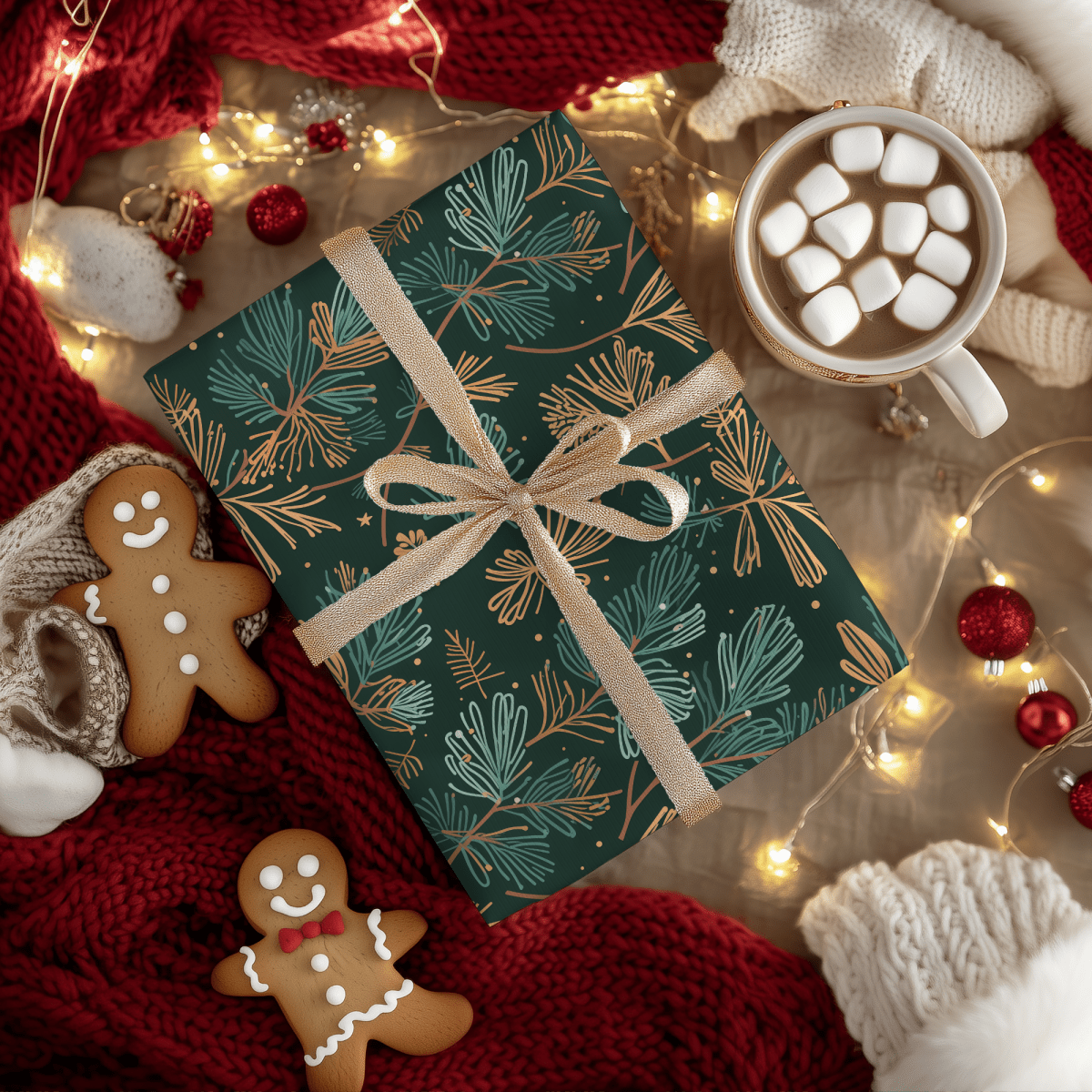 Evergreen Whimsy – Forest Pine Holiday Wrapping Paper