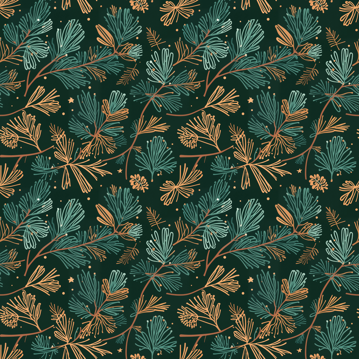 Evergreen Whimsy – Forest Pine Holiday Wrapping Paper