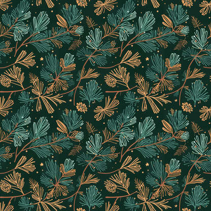 Evergreen Whimsy – Forest Pine Holiday Wrapping Paper