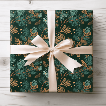 Evergreen Whimsy – Forest Pine Holiday Wrapping Paper