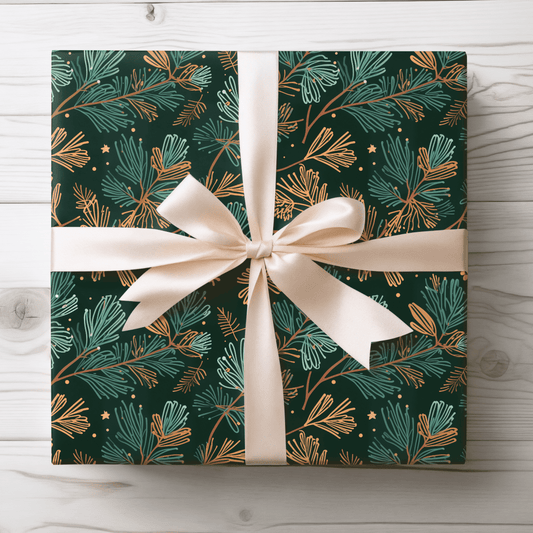 Evergreen Whimsy – Forest Pine Holiday Wrapping Paper