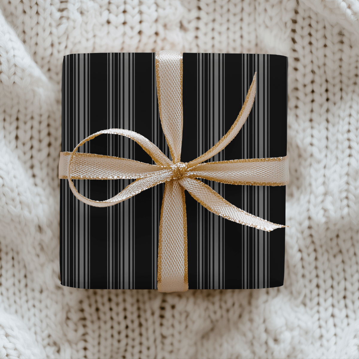 Midnight Pinstripes – Minimal Masculine Wrapping Paper