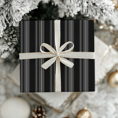 Midnight Pinstripes – Minimal Masculine Wrapping Paper