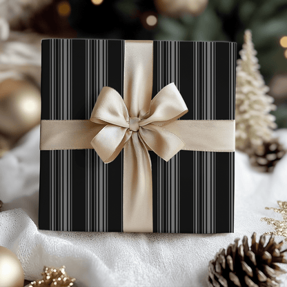 Midnight Pinstripes – Minimal Masculine Wrapping Paper