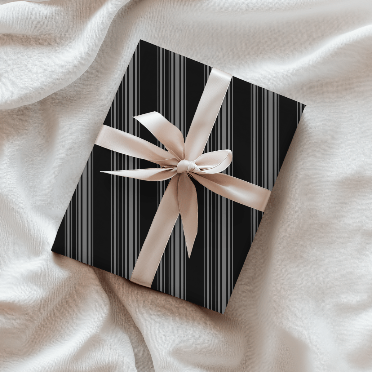 Midnight Pinstripes – Minimal Masculine Wrapping Paper