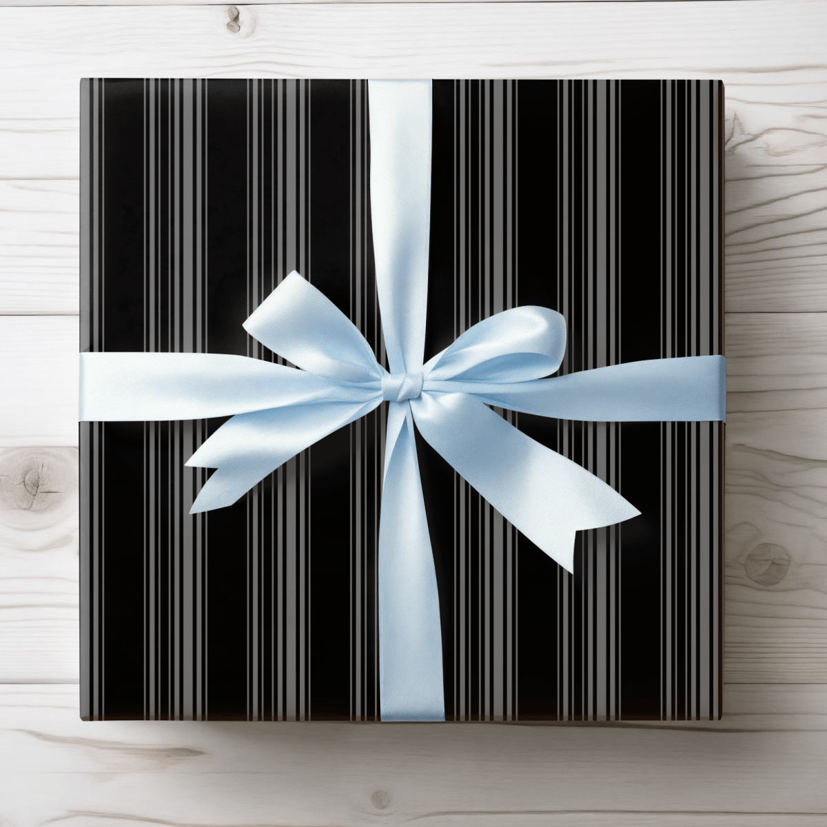 Midnight Pinstripes – Minimal Masculine Wrapping Paper