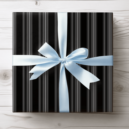 Midnight Pinstripes – Minimal Masculine Wrapping Paper