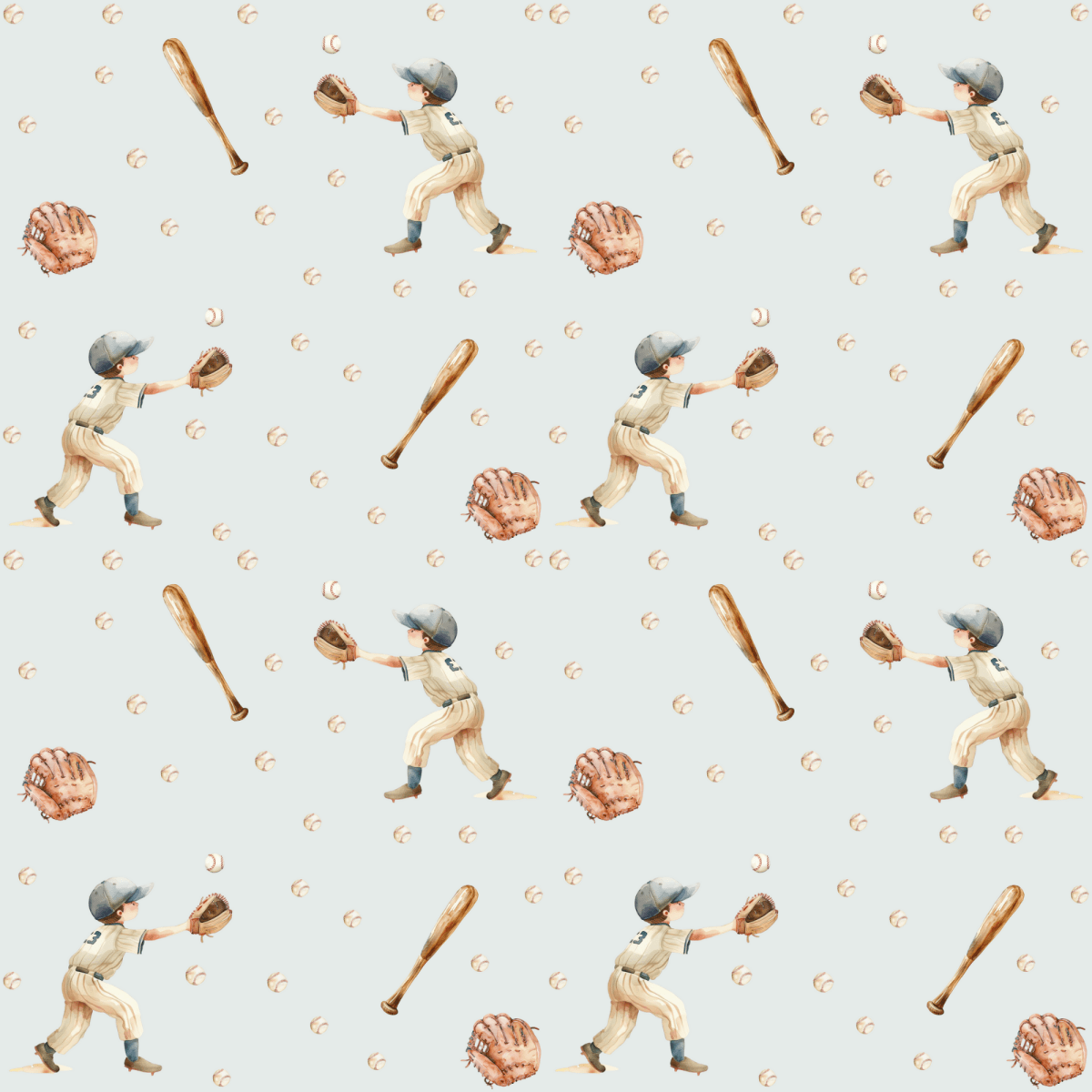 Wrapping Papers - Vintage Baseball Batter Up Design