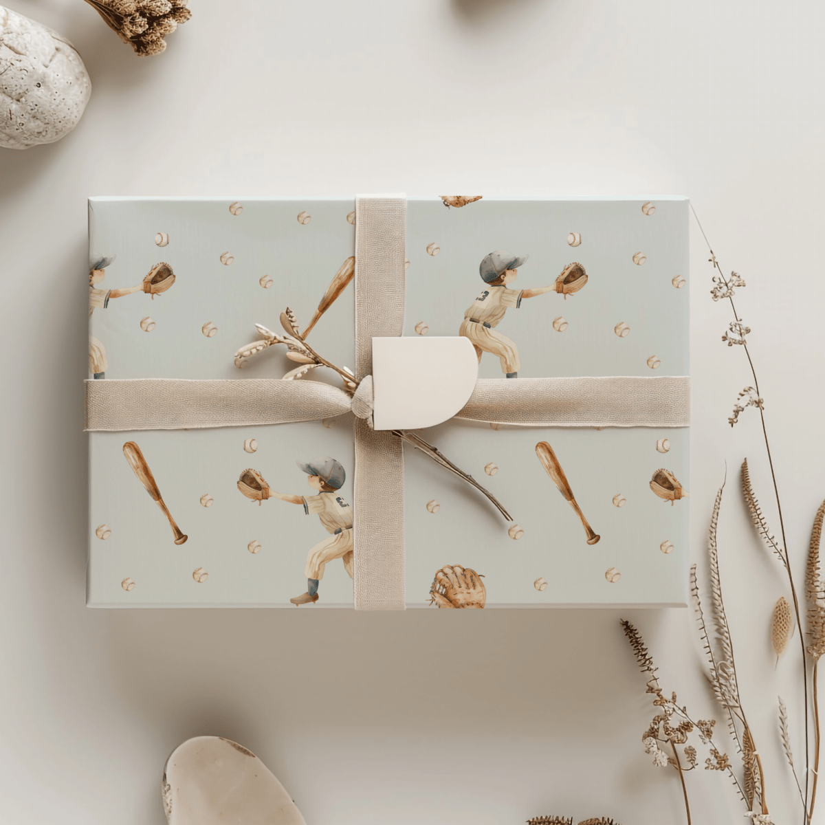 Wrapping Papers - Vintage Baseball Batter Up Design